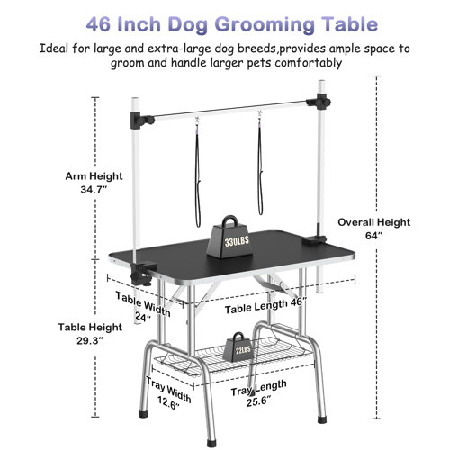 RoomTec Dog Grooming Table with Adjustable Height & Reviews Wayfair